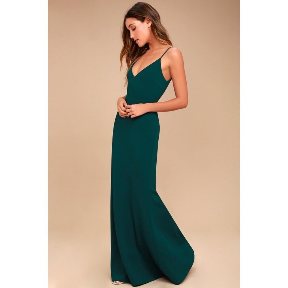 Lulus Infinite Glory Forest Green Maxi Dress - Size S